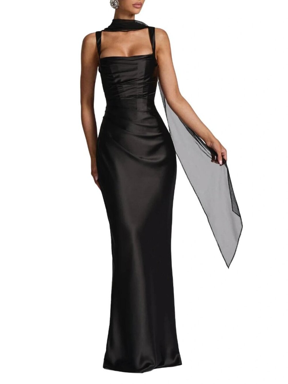 Women Wedding Guest Dress Satin Corset Top Elegant Maxi Dresses